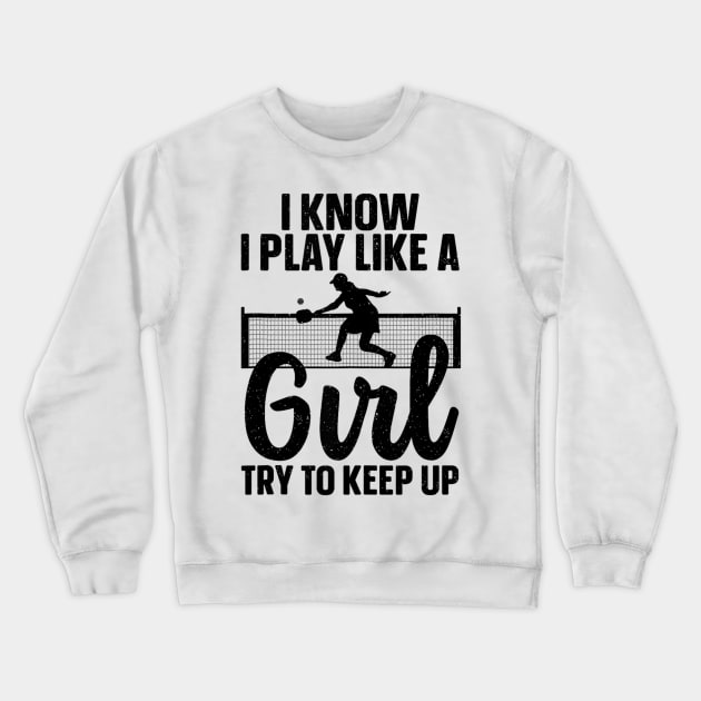 Cool Pickleball Design For Women Girls Pickleball Player Crewneck Sweatshirt by rhazi mode plagget